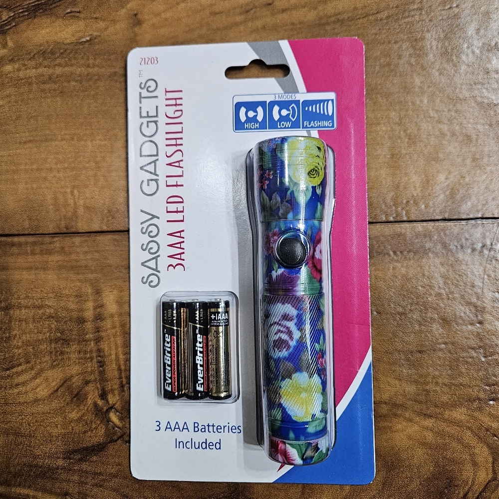 Floral LED Flashlight with Batteries
